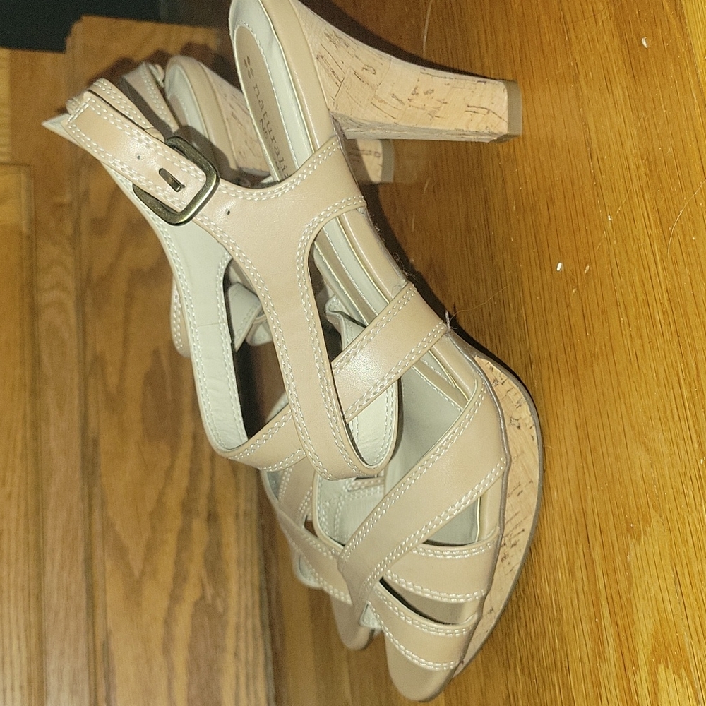 Beige Strappy Heeled Sandals